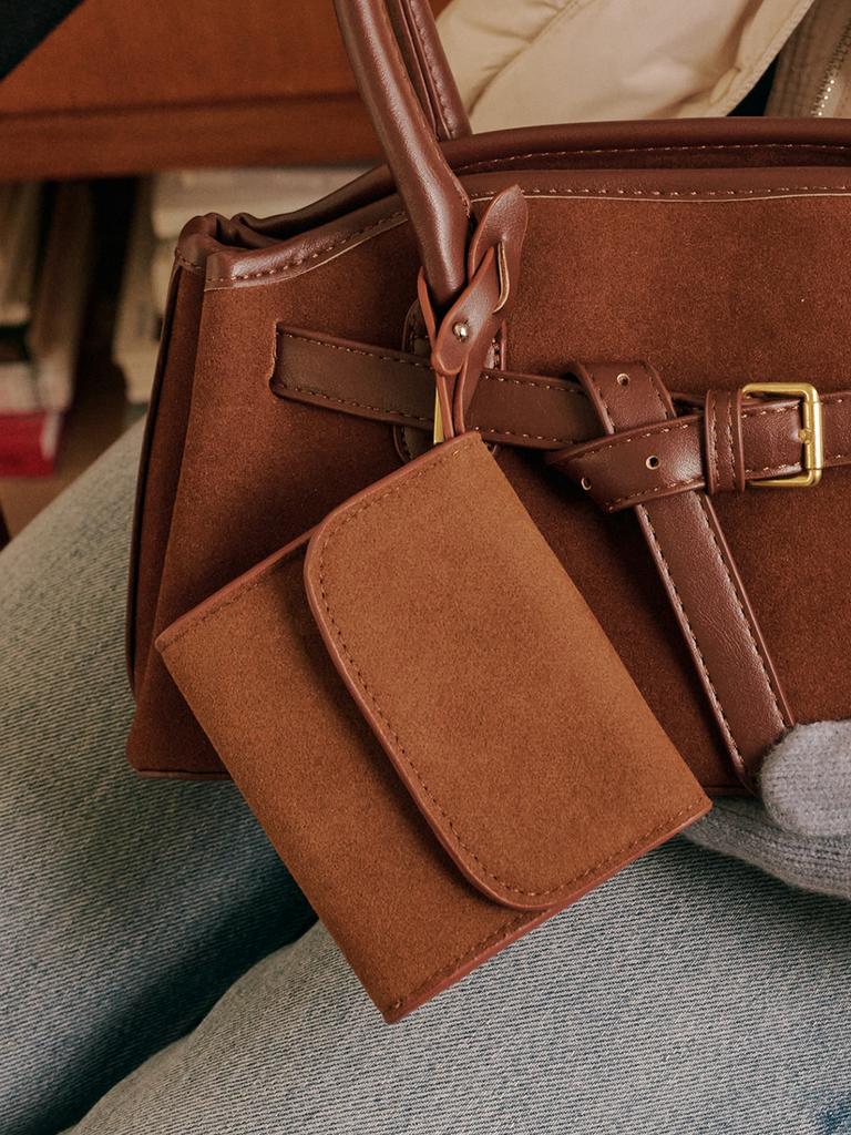 Allincomplete Luna Suede Card Wallet (Brown)
