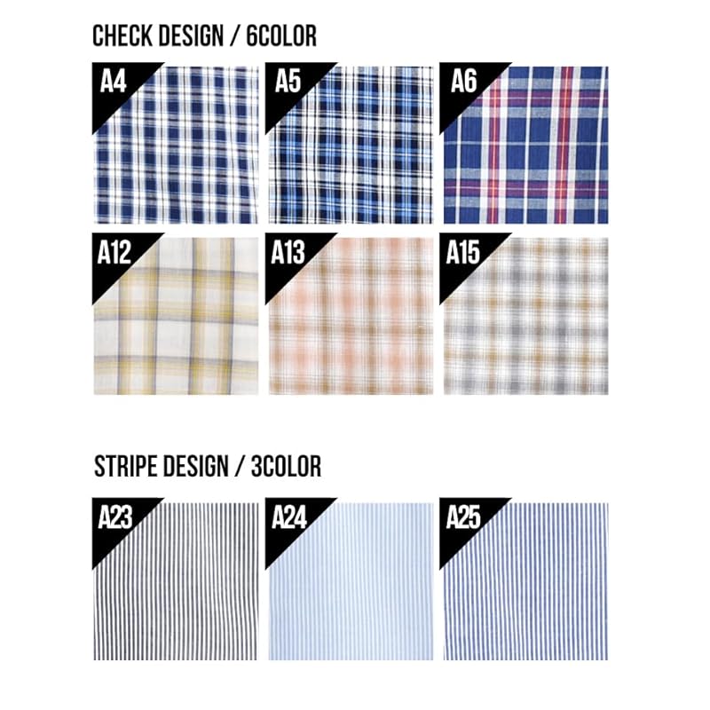 (Arona) ARONA check shirt long sleeve shirt men's With pocket Cotton/Y A25 navy x stripe 3L