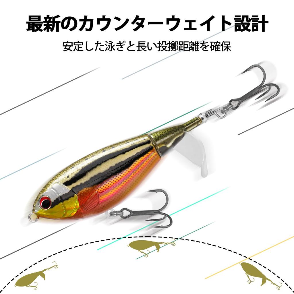 TRUSCEND Floating Prop Fishing Pencil with Rotating with BKK for Freshwater and Bass Fishing Suitable for and More Bait, Lure, Popper, Lure, Topwater,