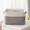 Cotton Linen Eva Thick Collapsible Storage Basket With Handles For Bedroom And Living Room Organization