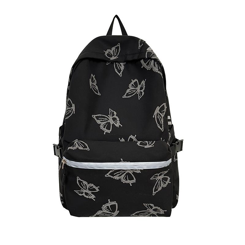 Schoolbag1011 New Student School Bag Female Junior High School Student Large Capacity Reflective Printed Bear Backpack College Student Bag