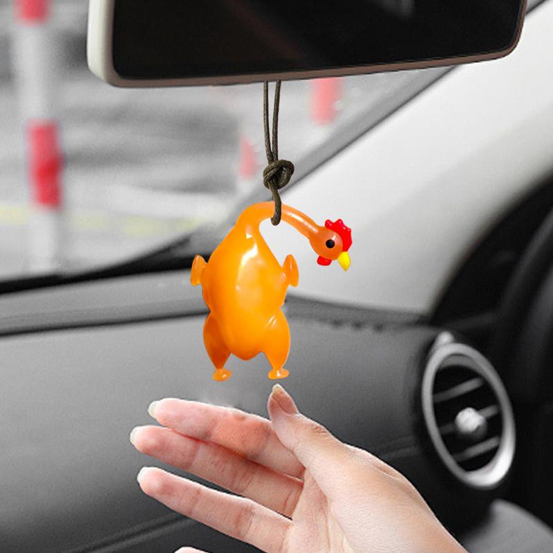 

Декор Дзеркала Заднього Виду Прикраси Смажена Курка Зміна Кольору Веселі Милі Естетичні Класні Автомобільні Підвіски Декорація Салону Авто China Mainland