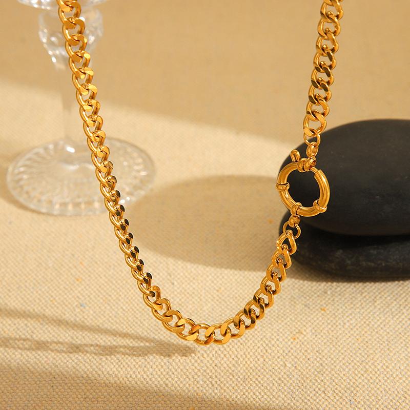 1pc Classic Cuban Link Chain Necklace for Women Men Trendy Fashion Hip Hop Choker Statement  Party Jewelry Gifts