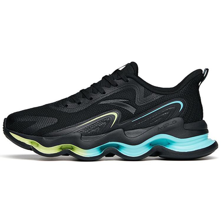 New Anta Running Collection Cushioning Anti Slip Wear Resistant Breathability Low Top Running Shoes Men's Black 112215555-1