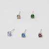 [SILVER] 4 COLOR CZ EARRINGS (5 COLORS)
