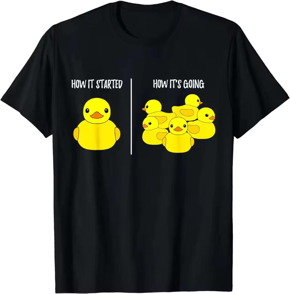 Funny Bird Heart Duck T-shirt Women Men Cotton Graphic Print Short Sleeve Cute Casual Retro Streetwear Top Summer 2026 Hot Sale