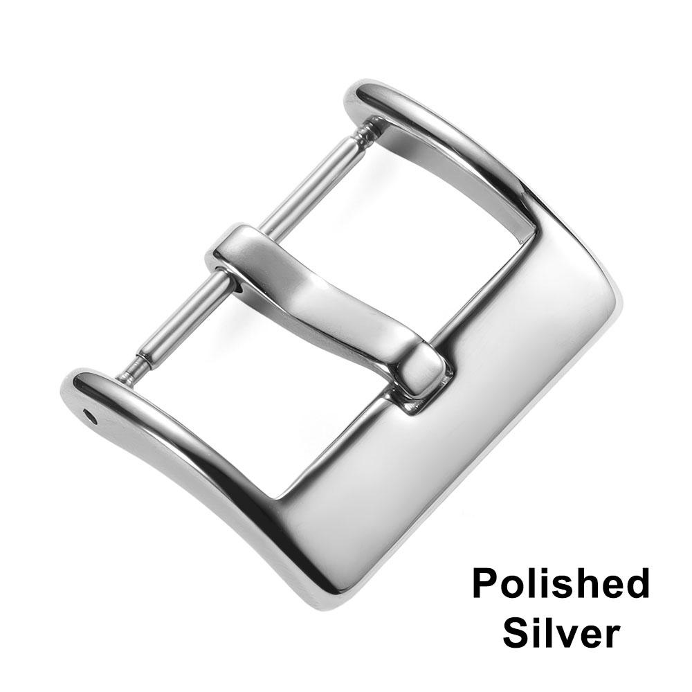 Матовая полированная стальная пряжка для часов Ремешки для часов Кожаный ремешок Пряжка 16/18/20/22 мм Квадратные застежки Аксессуары для часов 16mm