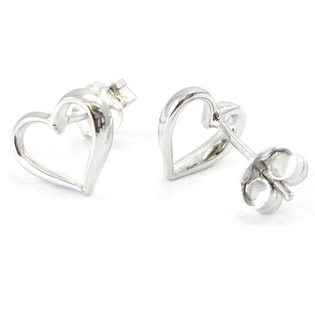 Les Trésors De Lily [I4211] - Silver 'Love' Earrings (rhodium-plated) - 8x6 Mm