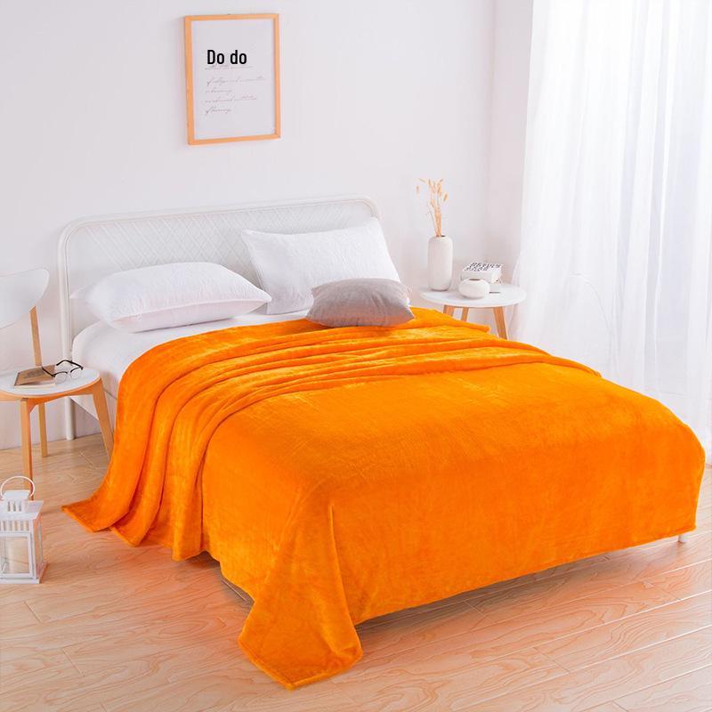 Coral Fleece Flannel Blanket - Cozy, Casual, Simple Color, Bedspread or Nap Blanket