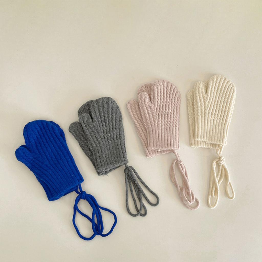 Knitting Wool Mittens Kids Winter Gloves Girls Boys Thickened Cozy Ski Gloves Windproof Mitten Unisex Knitted Gloves