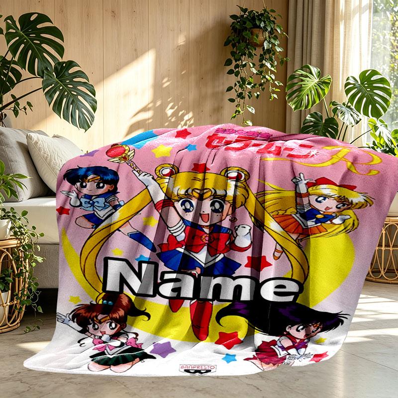 Benutzerdefinierte personalisierte Sailor Moon Druckdecke, Heimdekoration, Schlafzimmer, Sofa, Camping, Couch, Geschenke für Geburtstag Weihnachten