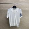 Summer Classic Four-Bar Lapel Short-Sleeve Ladies' Slimming Casual Polo