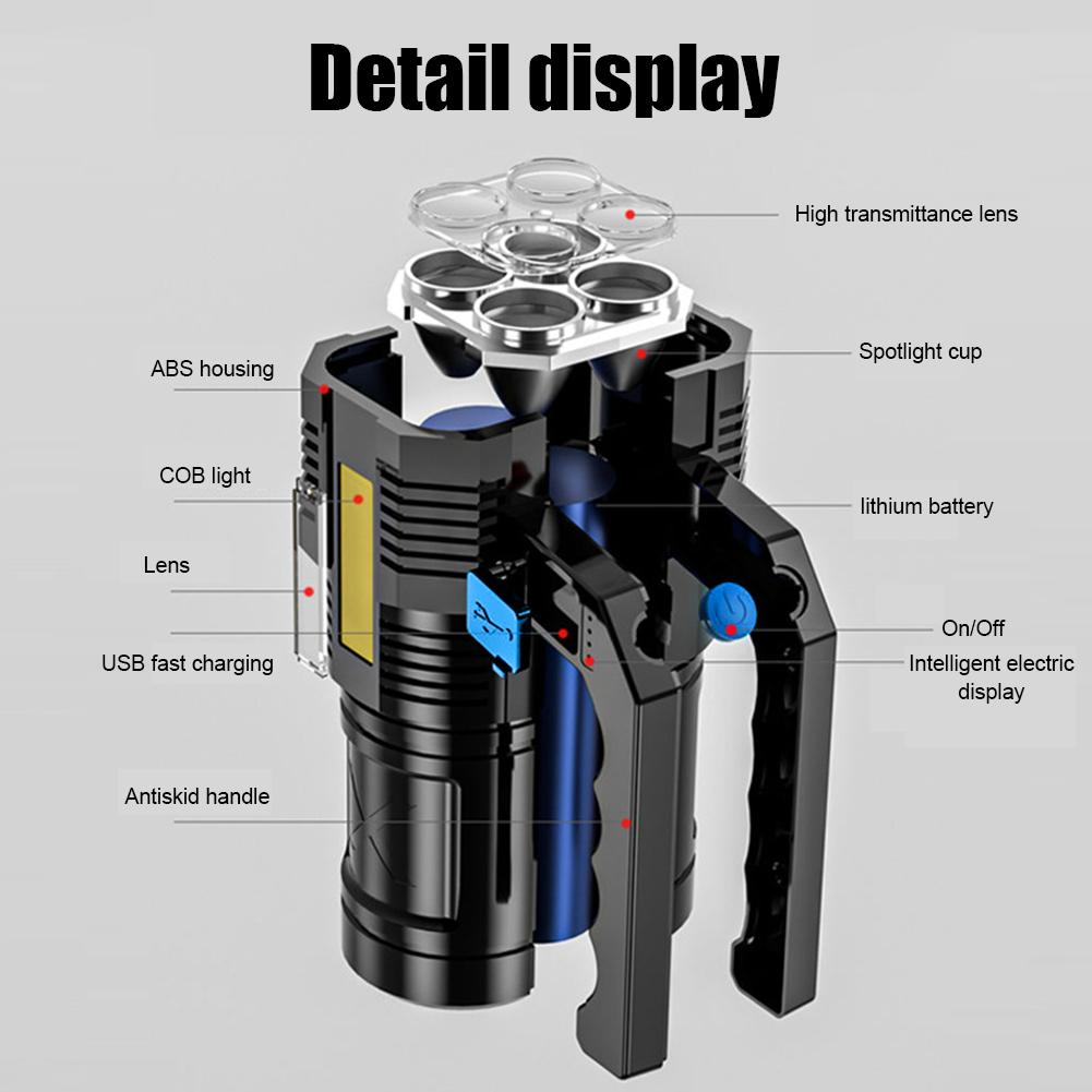 300/400LM Super Bright Led Searchlight Handheld Portable Flashlight Spotlight High Power USB Rechargeable Led Flashlight