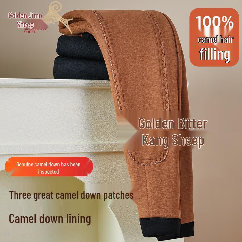 

Men s and Women s High-Waisted Fleece-Lined Wool-Cotton Pants - Thick, Warm, Plus Size Leggings for Autumn and Winter L