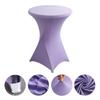 Pure Color Table Cloth Elastic Bar Table Cover Dustproof Polyester Round Tablecloth