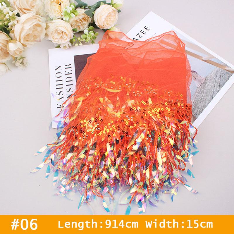 10 Yards Mesh Tassel Fringe Sequins Lace Trim Tassels Fabric DIY Sewing Stage Perform Latin Dress Wedding Clothes Accessories