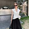 2026 Spring Korean Style Slimming Lapel Sleeveless Knit Vest