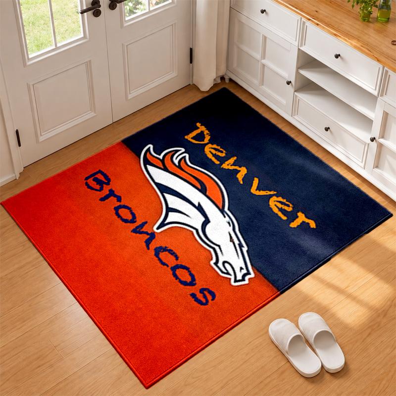 Denver Broncos Carpet Door Mat for Living Room or Bedroom Protective Mat Under Chair Office Decoration Christmas Gift Birthday Present