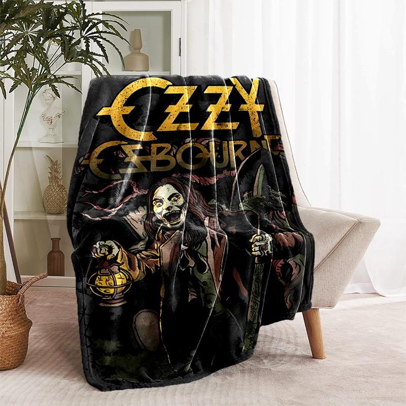 1pc Blanket Ozzy Madman Print Design, Lightweight Blanket for Sofa, Bed- Soft &Warm, Gift for All Seasons Like Christmas, Halloween