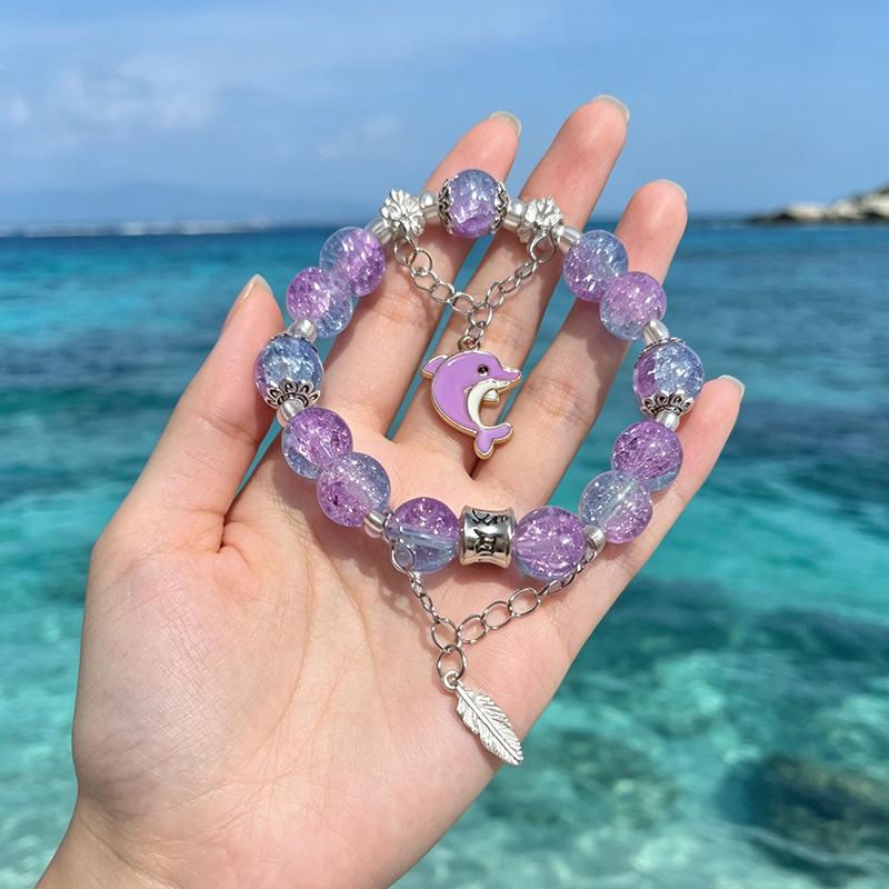 Summer Special Two-Tone Glass Beads Floral Bracelet – Luxurious & Soft Design for Women and Students