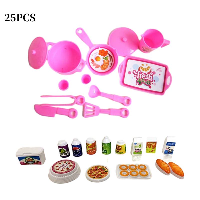

25 шт. Игрушки для кукольного домика Барби, Кухонная посуда, Кухонная утварь, Банка для напитков в подарок