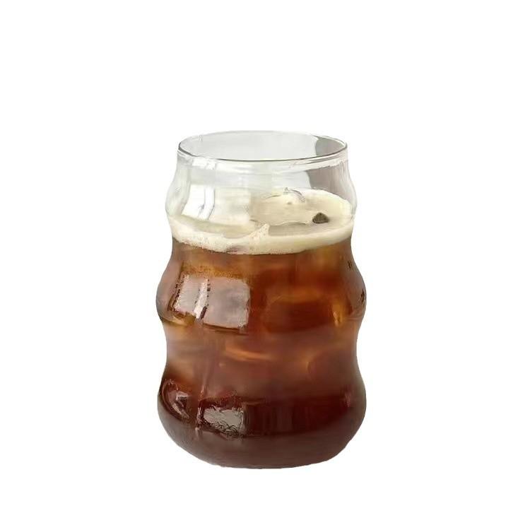 Simple Thickened Milk Juice Cup Borosilicate Glass Cloud Cup Household Transparent High Temperature Resistant Single Layer Glass
