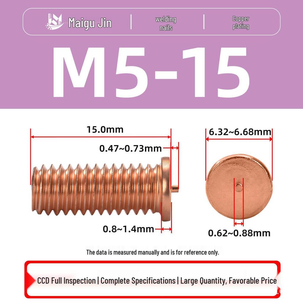 PT-M3M4M5M6M8 Copper-Plated Carbon Steel Projection Weld Studs and Screws