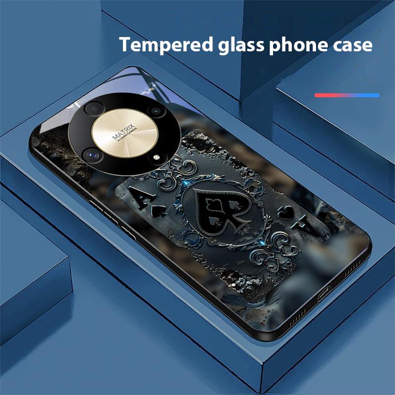 Skeleton Pendant For Honor Magic 6 50 70 90 Lite X7b 200 Pro Nova 10 Nova 5T X6 P30 Pura 70 Ultra Tempered Glass Phone Case
