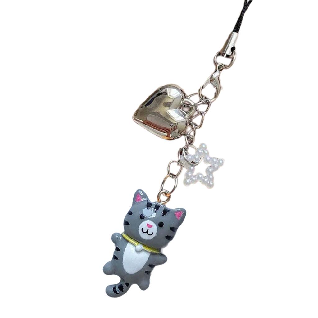 Praktischer handgefertigter Perlenanhänger Katze Vielseitiger Handy-Anhänger Tragbar für Stil-Upgrades Tägliche Nutzung
