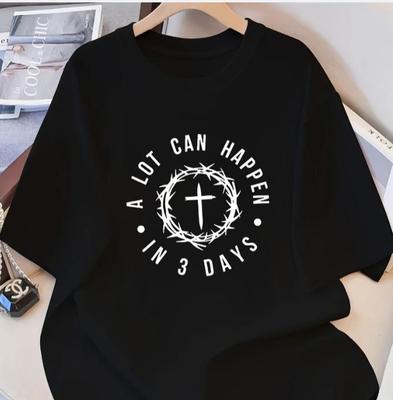 Camiseta Gráfica A Lot Can Happen In 3 Days, Suave Transpirable y Resistente a la Decoloración, Corte Clásico para Uso Diario Casual