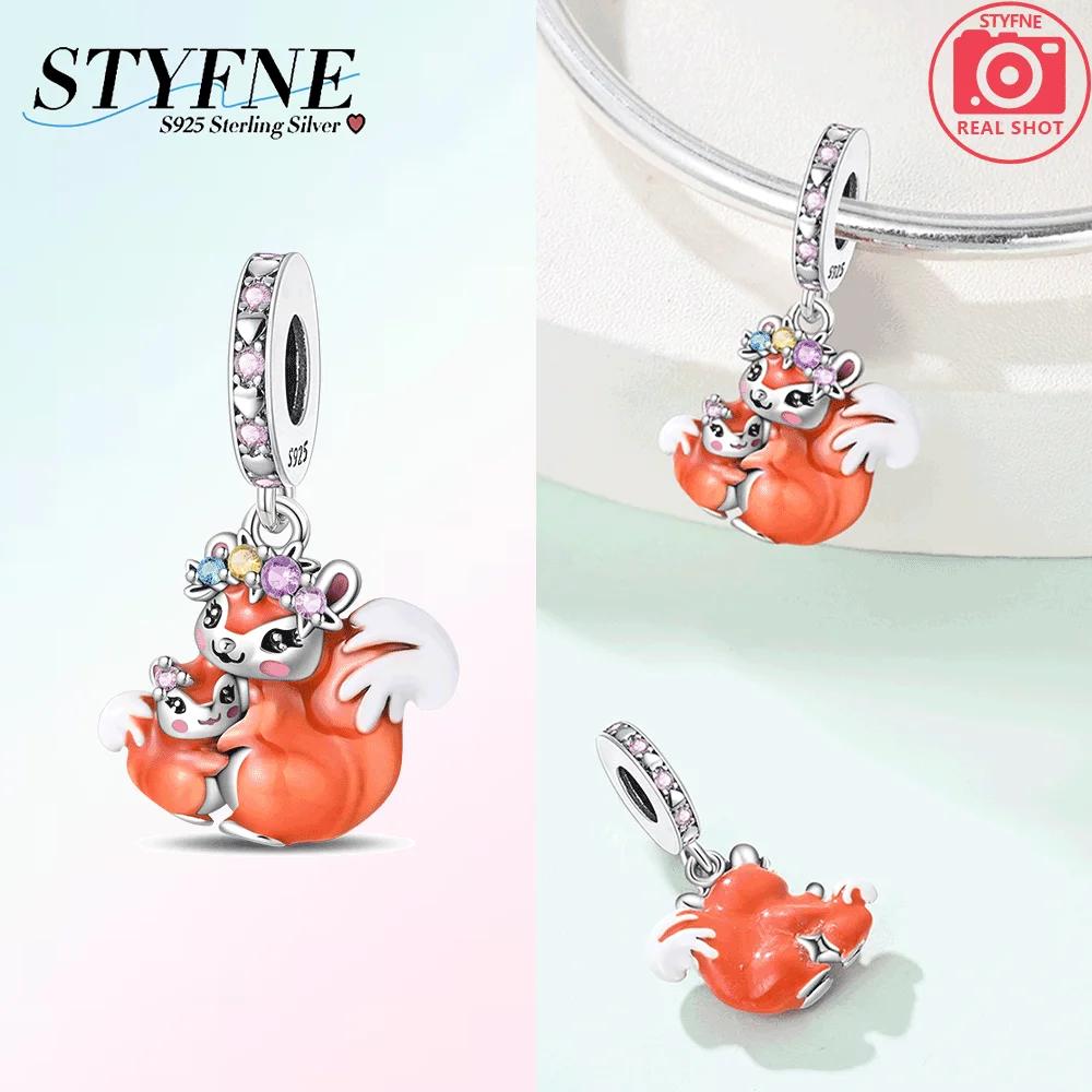 Original Orange Squirrel Cute Animal Pendant Bat Spider Beads Fit Braceletcopper Women Accessory Fine Gift Diy Jewelry
