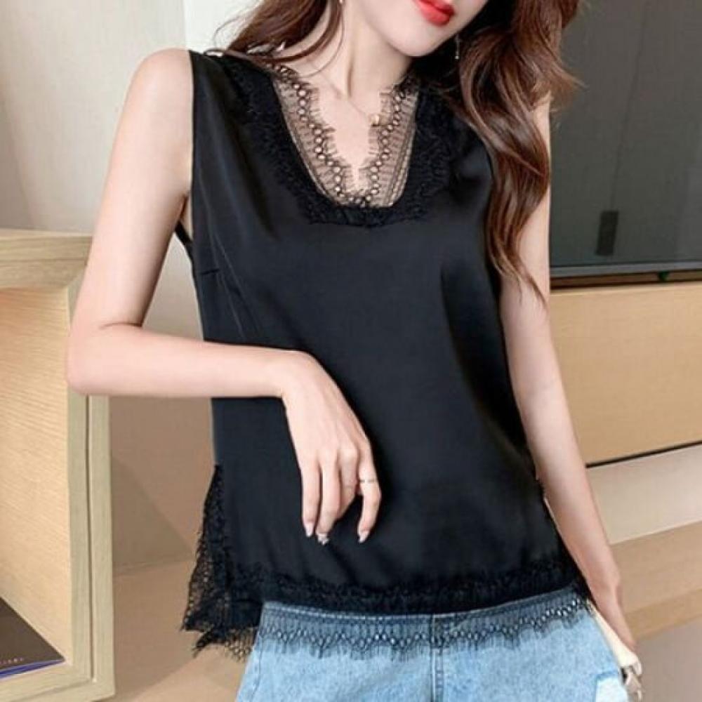 NaVaVa Women Vintage Lace V Neck sleeVeless Blouse Nb2678
