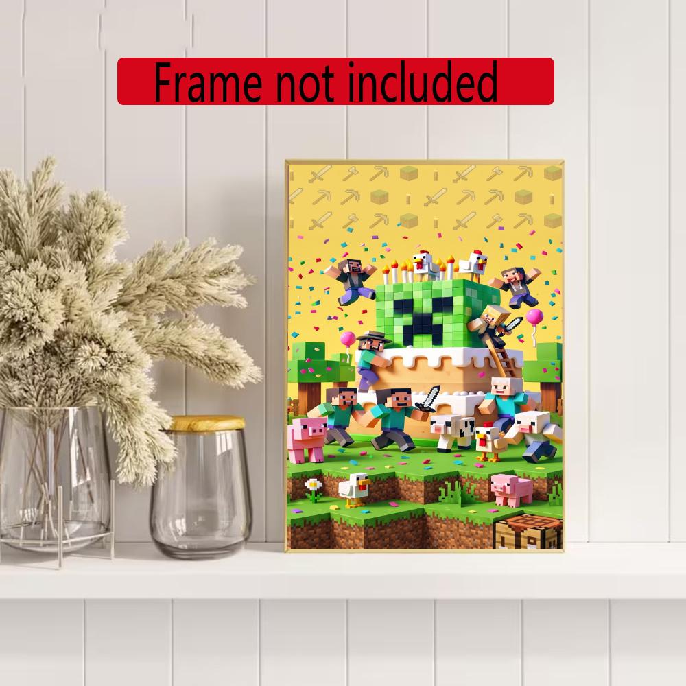 Minecraft 5D Diamond Painting Round Diamond Rhinestones Mosaic Diamond Embroidery Wall Paintings Rhinestones Gift Frameless