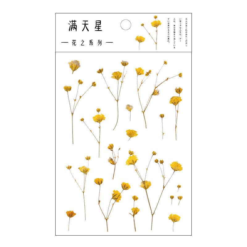 1 Blatt lustiger Blumen-/Pflanzenaufkleber, Kunsthandbuch, Tagebuch, DIY-Dekoration, PET-Aufkleber für Album, Notizbuch