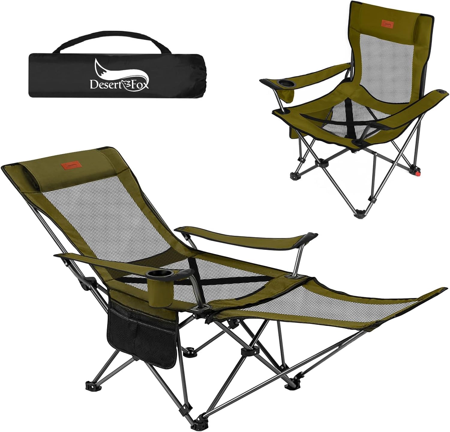 

Recliner Camping Chair 4-Way Nap Nap 4 Level Adjustment Suitable for All Seasons [Load Capacity 150kg] [Freely Switch Between Mesh and Thin Cotton]