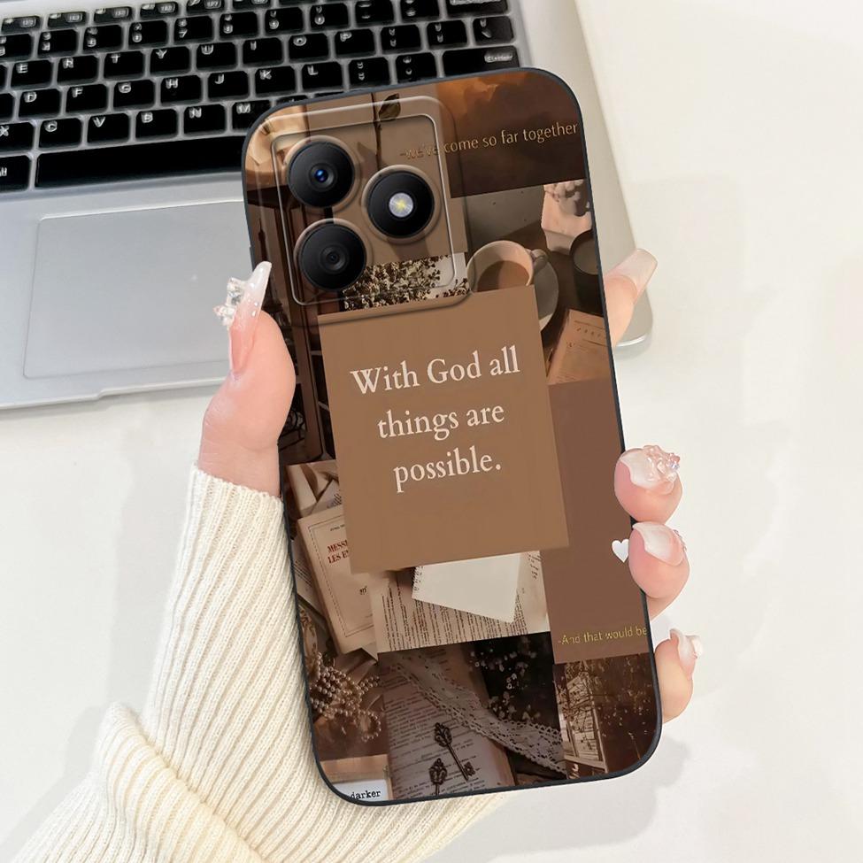 For Realme C61 RMX3939 RMX3930 C63 RMX3939 Case For Realme C63 Cover Luxury Fashion Flower Kawaii Girl Cute Cat Shockproof Shell