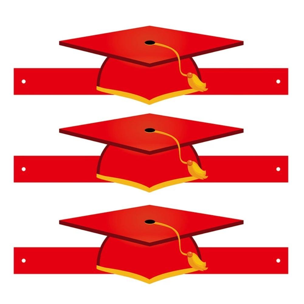 

10pcs DIY Graduation Hat Cute Party Headwear Easy To Assemble Doctor Paper Hat Graduating Event красный