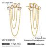 Geometric Stud Earrings Stainless Steel Tassel Earrings Fashion Zircon Stud Earrings  for Women