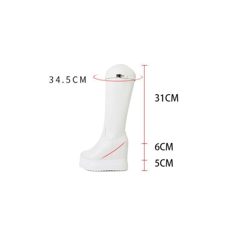 2025 Leather Winter 11CM Super High Heel Personalized Women's Boots Thick-soled Inner Height Leather Heel Boots ZYW-560-3