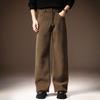 High-end European Cotton Lint Versatile Casual Pants for Men's Autumn and Winter New Loose Straight Wide-leg Thin Drape Overalls for Men