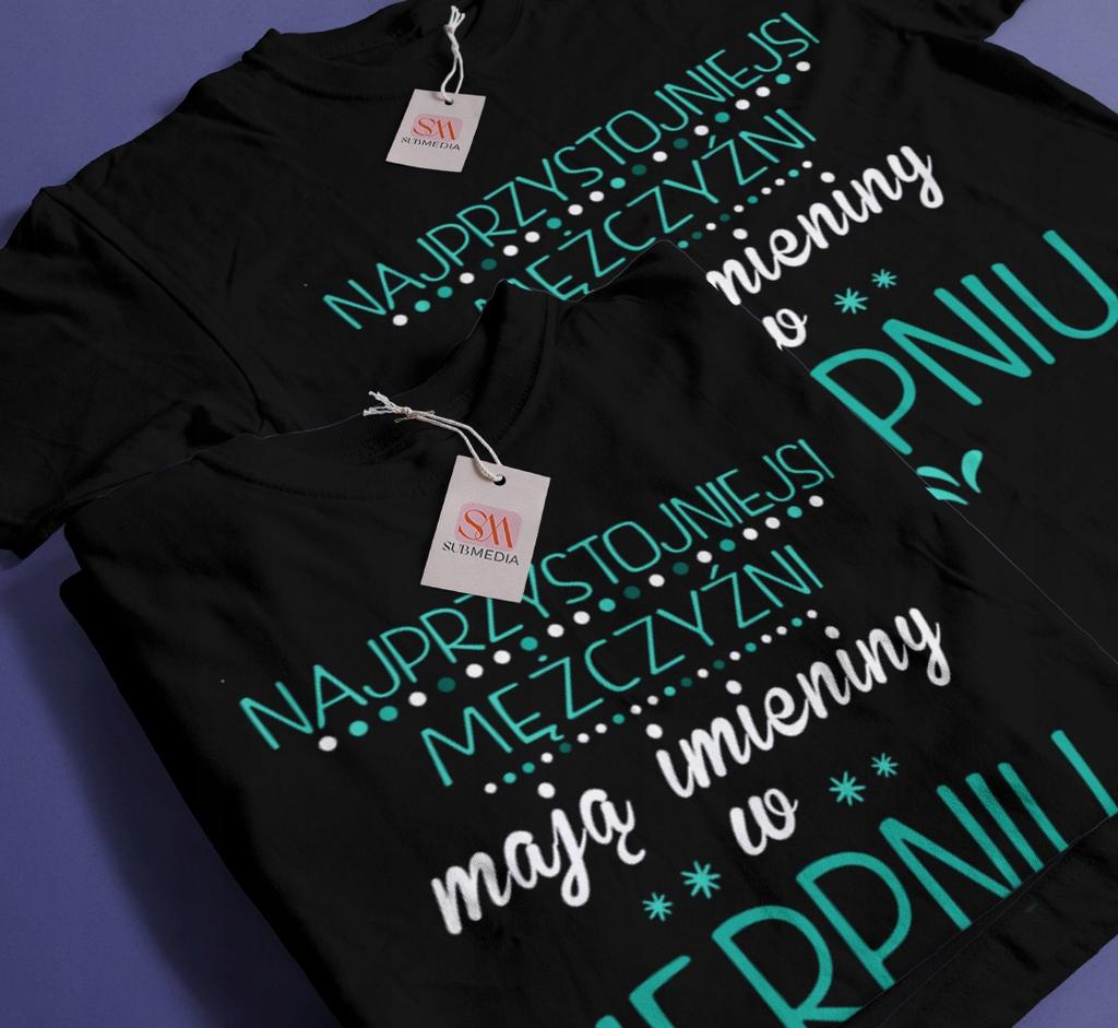 Koszulka Czarna T Shirt Na Imieniny Personalizacja Miesiąc Solenizanta