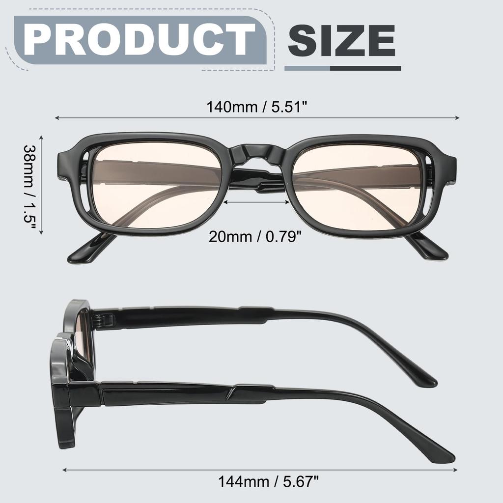 Eye Strain Prevention UV400 Stylish Square for PC UV Black 2 [uxcell] Glasses, Shape, Unisex, Screens, Protection, Anti-Glare Sunglasses, (Brown