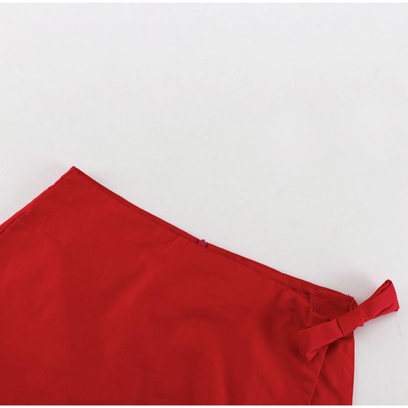 Women 2 Piece Set Elegant Laple Tie Oversize Full Sleeve Shirts High Waist Tie Bow Mini Skirt Lady Outfits 2025 Lady Streetwears