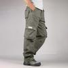 Men's Loose Casual Multi-pocket Work Pants,  Waist Drawstring  Pants