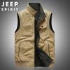 JEEP SPIRIT Men's Reversible Multi-Pocket Outdoor Fishing Vest