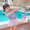 Kids' Summer 2025 Mermaid Princess One-Piece Swimsuit for Girls