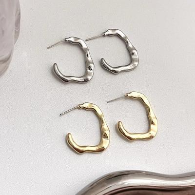 Simple Irregular U-shaped Earrings Compact Fashion INS Style Trendy Gift Elegant Lady's Classic Accessories Temperament Daily Jewelry