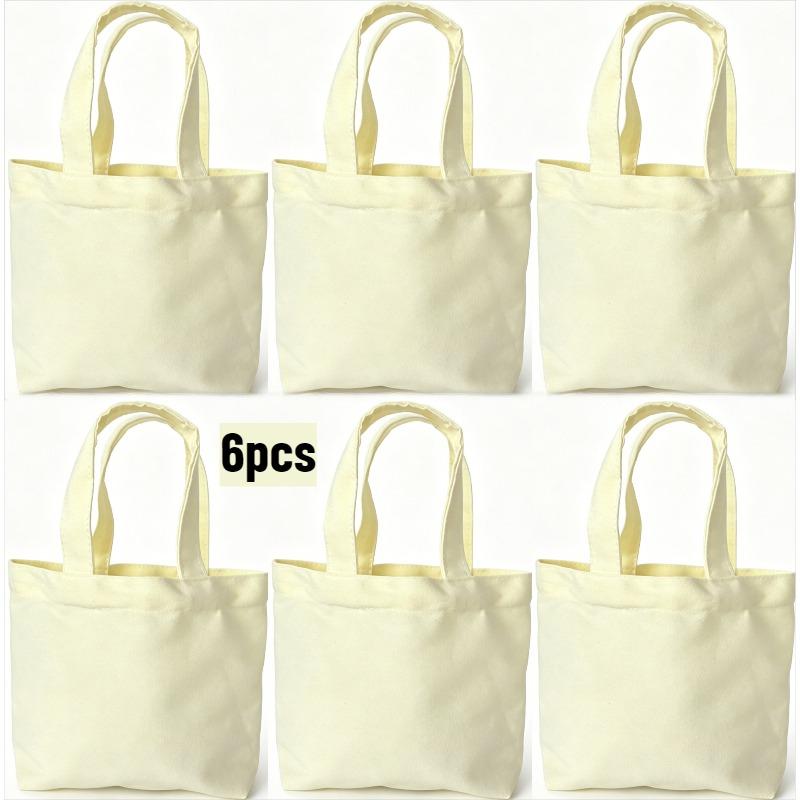

6pcs Multi Color Reusable Mini Canvas Tote Bags Bulk DIY Totes for Parties Events Gifts Spacious Enough for Daily Use & Small