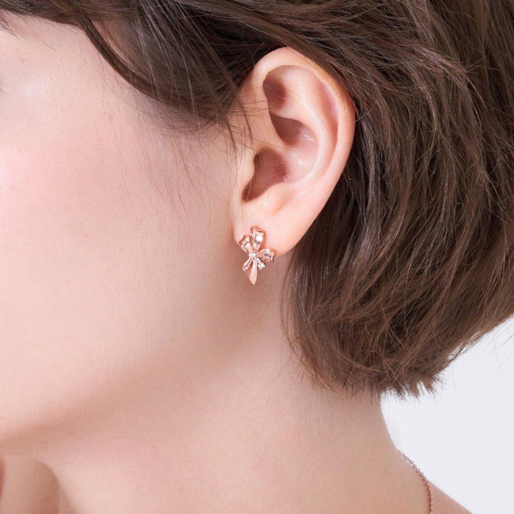14K Gf Lovely Ribbon Earrings C24Egf221