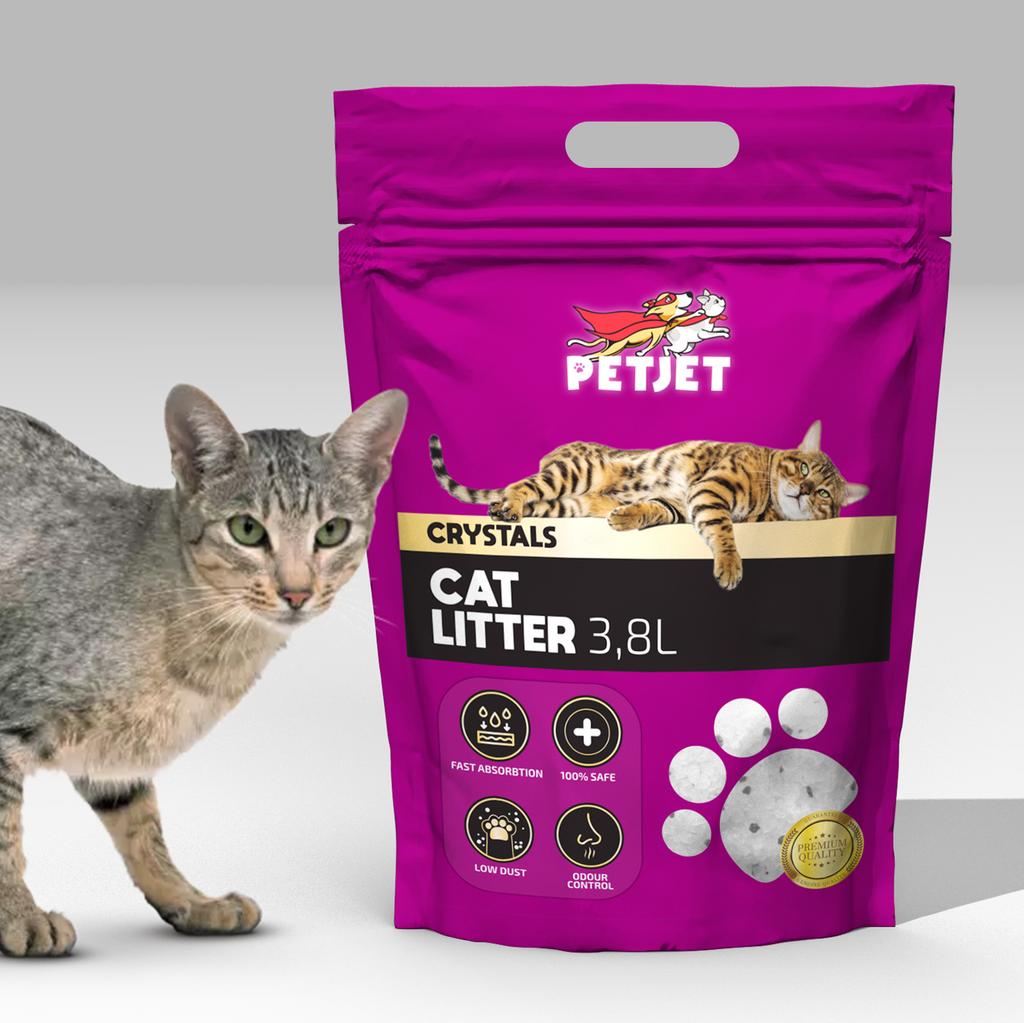 Absorberende siliconen kattenbakvulling petjet voor de kattenbak, niet-klontvormend, efficiënt PetJet